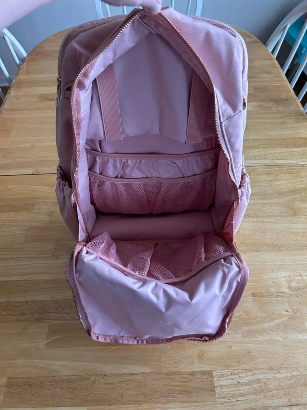 Ju-Ju-Be Light Pink Backpack with Rose Gold Hardware